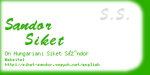 sandor siket business card